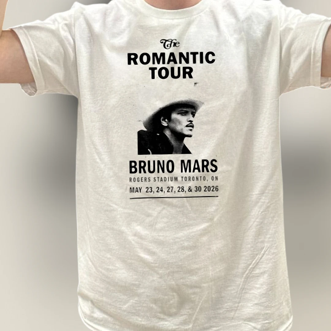 Bruno Mars The Romantic Tour Tee Rogers Stadium Toronto 2026 Concert Fan Shirt