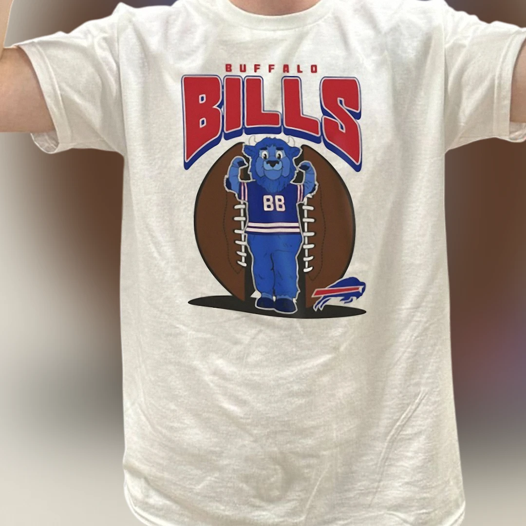 Buffalo Bills Billy Buffalo Mascot Graphic Tee, Bills Mafia Game Day Football Fan T-Shirt