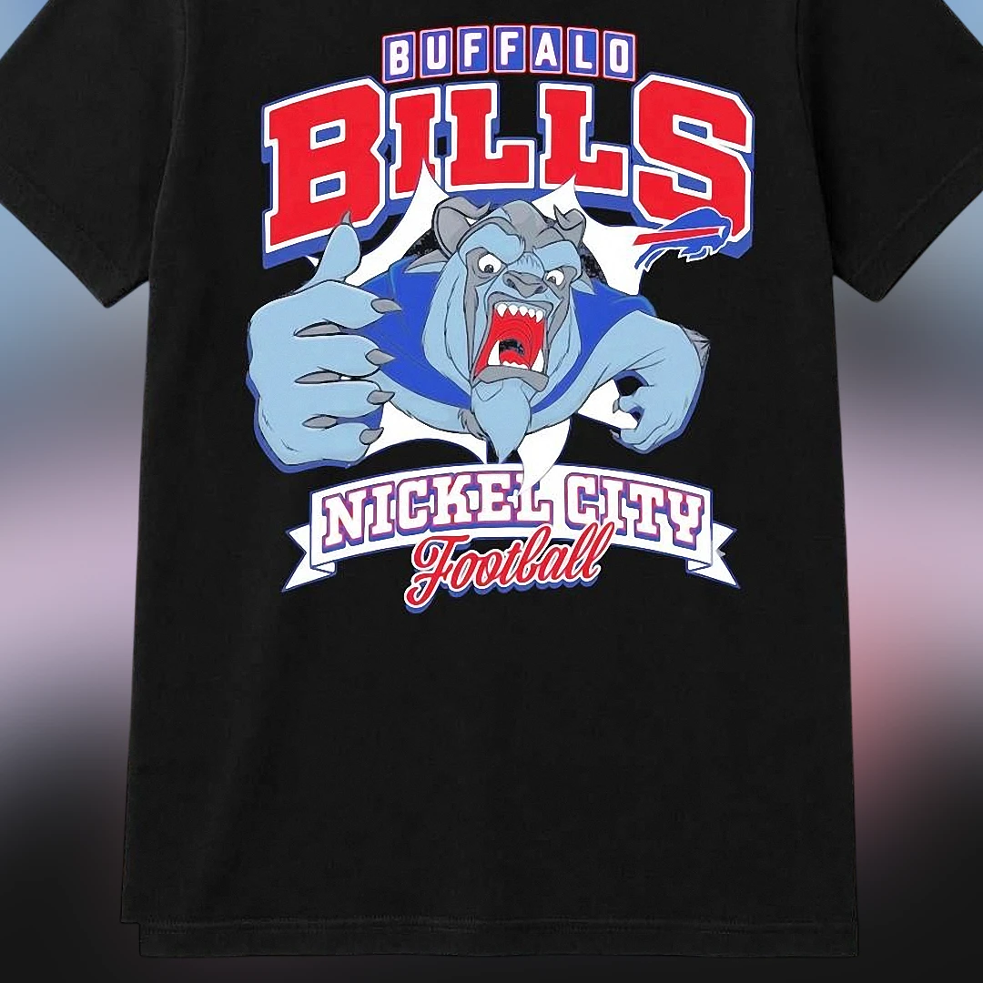 Buffalo Bills Nickel City Football Tee, Beast Mascot Graphic T-Shirt for Game Day Fans