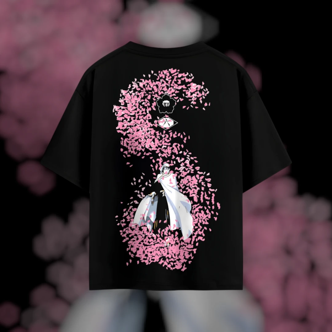 Byakuya Kuchiki Senbonzakura Tee Cherry Blossom Anime Back Print Gift for Bleach Fans