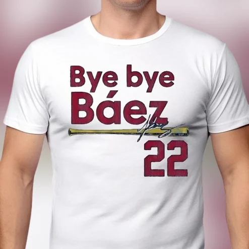 Bye Bye Báez 22 Baseball Graphic Tee, Funny Sports Fan Farewell T-Shirt Gift