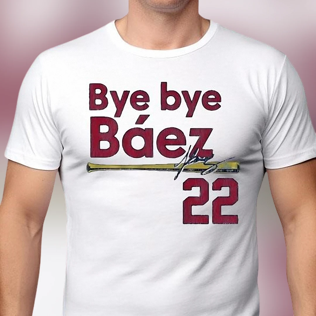 Bye Bye Báez 22 Baseball Graphic Tee, Funny Sports Fan Farewell T-Shirt Gift