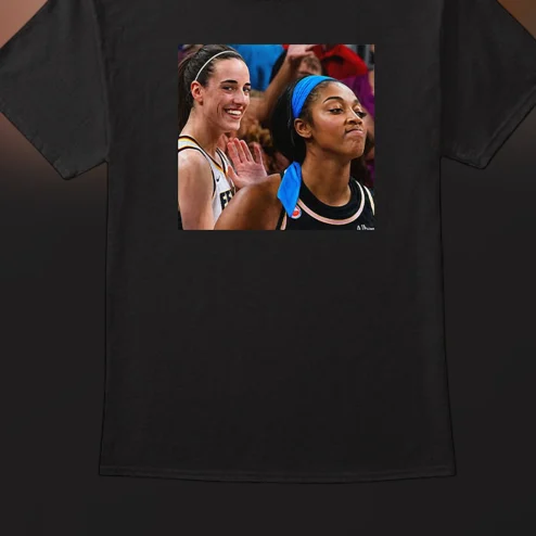 Caitlin Clark and Angel Reese Rivalry Tee, Women's Basketball Fanwear Graphic T-Shirt