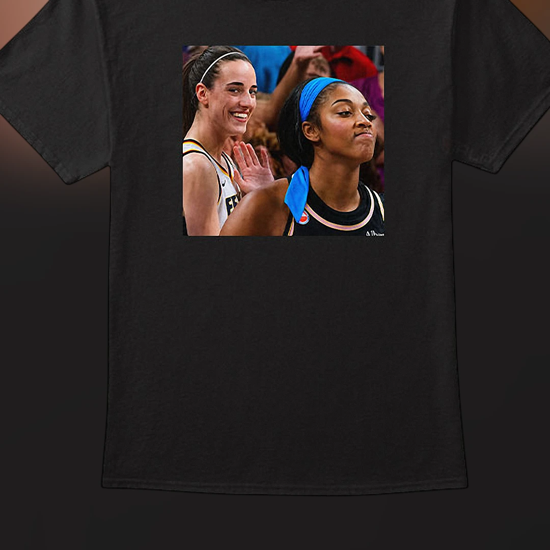 Caitlin Clark and Angel Reese Rivalry Tee, Women's Basketball Fanwear Graphic T-Shirt