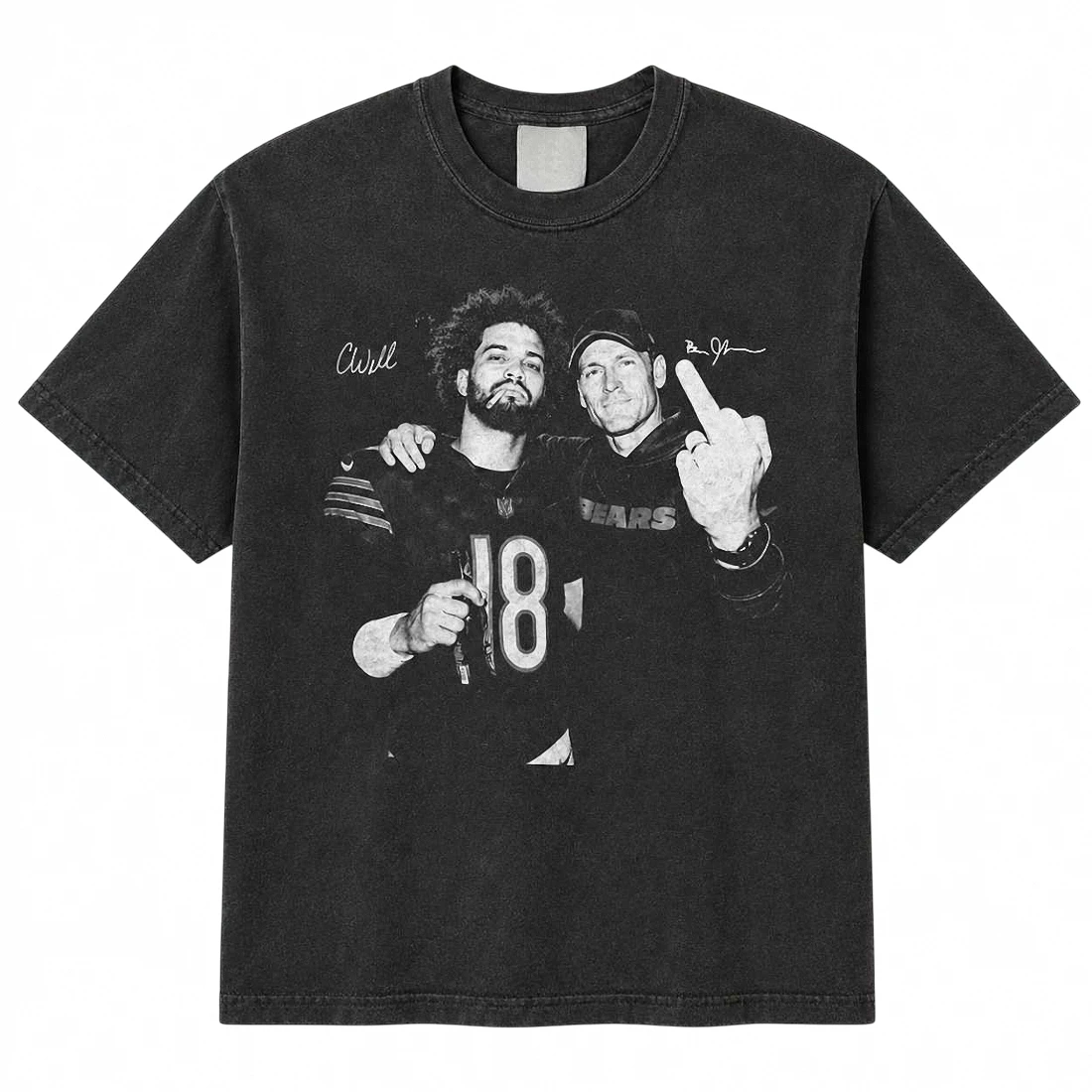 Caleb Williams And Ben Johnson Bears Graphic Vintage Tee, Bootleg Retro Football Fan Shirt Gift