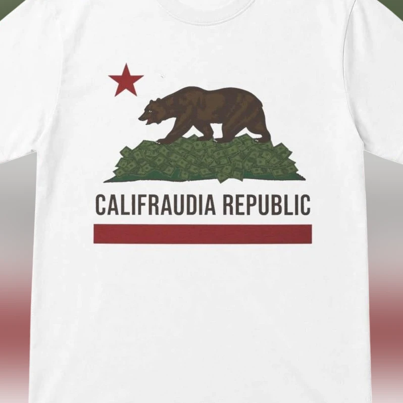 Califraudia Republic Tee California Republic Parody Shirt Political Satire Graphic Tee