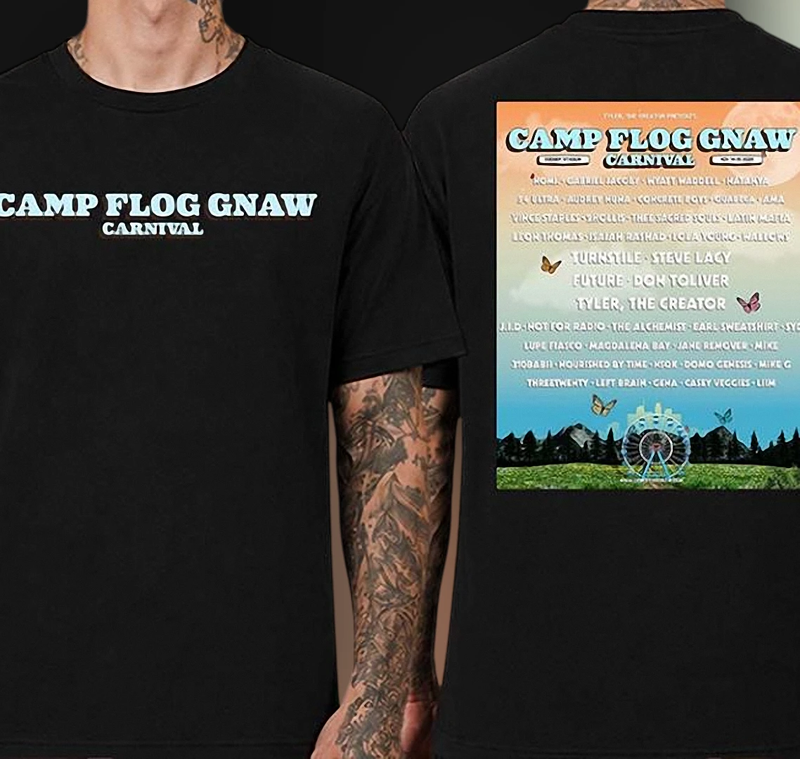 Camp Flog Gnaw Carnival Tee Tyler The Creator Festival Lineup Graphic T-Shirt