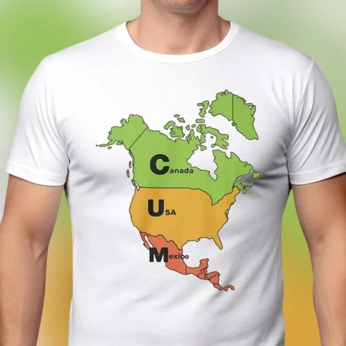 Canada USA Mexico Tee Funny North America Map CUM Acronym Graphic T-Shirt