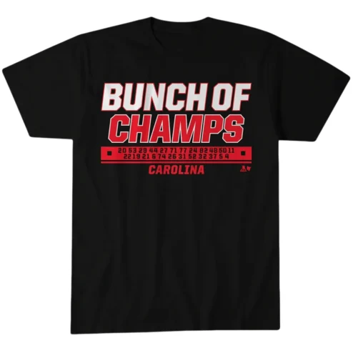 Carolina Bunch of Champs Hockey Fan Tee Championship Team Roster Graphic Shirt