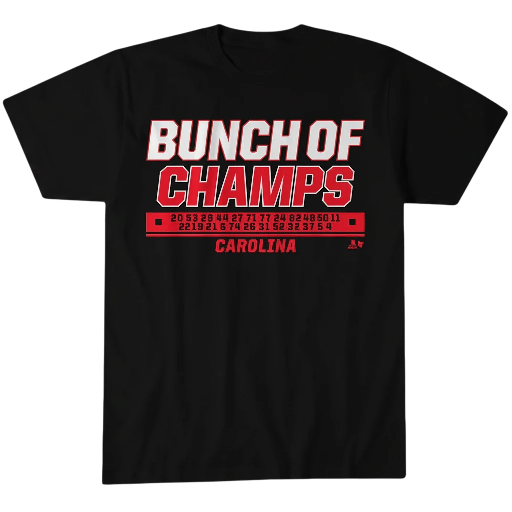 Carolina Bunch of Champs Hockey Fan Tee Championship Team Roster Graphic Shirt