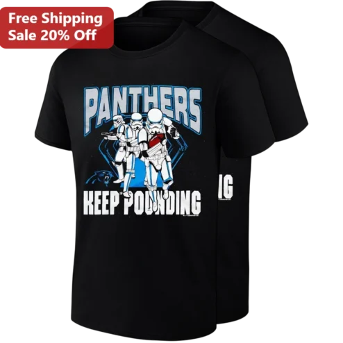 Carolina Panthers Keep Pounding Stormtrooper Graphic Tee, Star Wars Football Fan Shirt