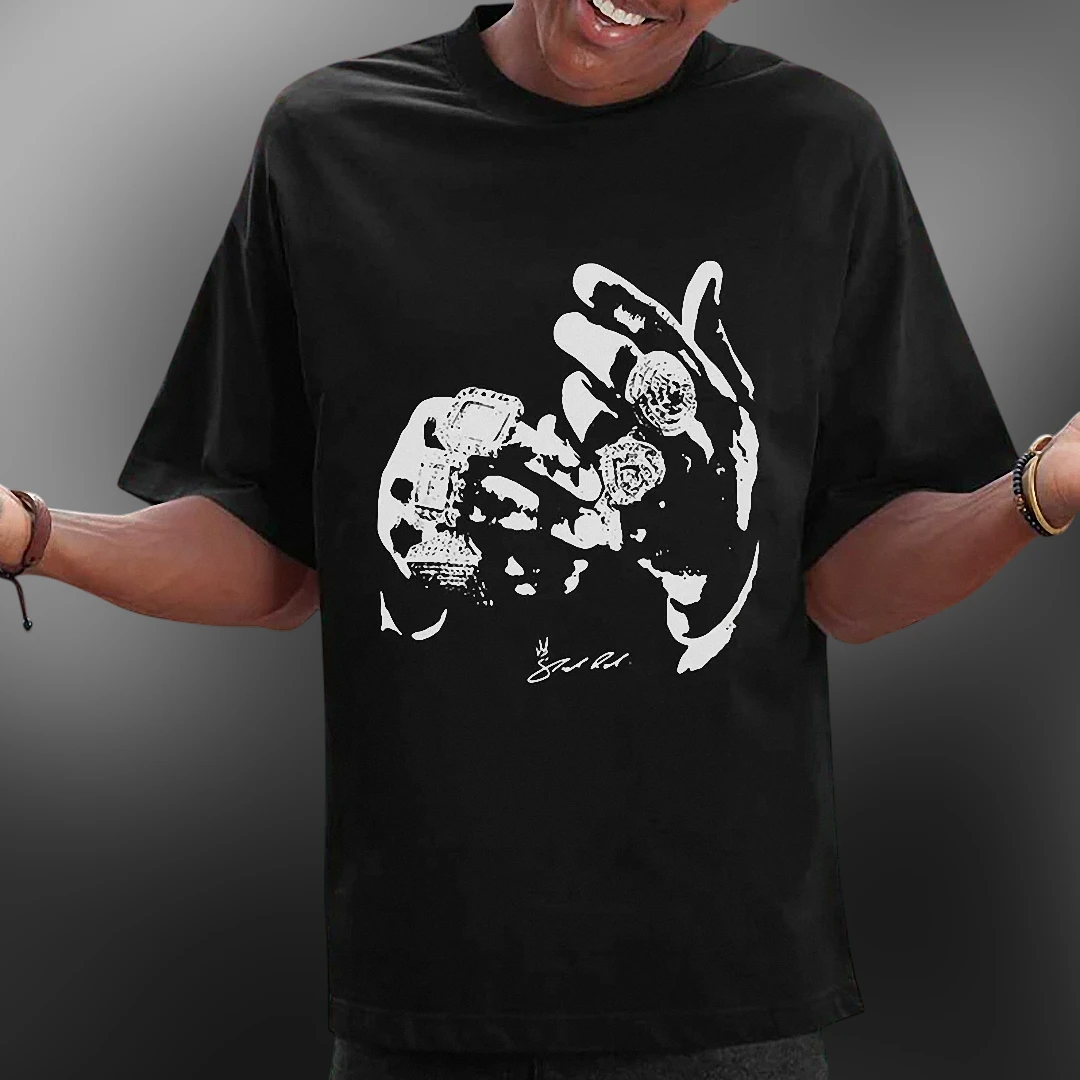 Championship Ring Graphic Tee Urban Hip Hop Streetwear T-Shirt for Sports Fans