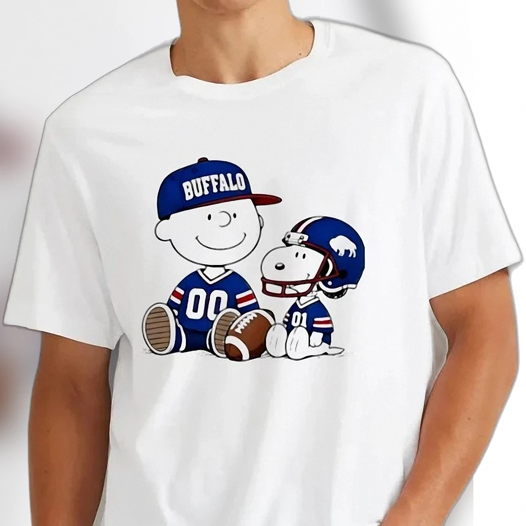 Charlie Brown And Snoopy Buffalo Football Fan T-Shirt Retro Game Day Tee