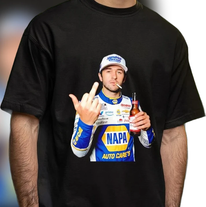 Chase Elliott NASCAR Driver Graphic Tee, Funny Race Day Middle Finger Shirt for Racing Fans