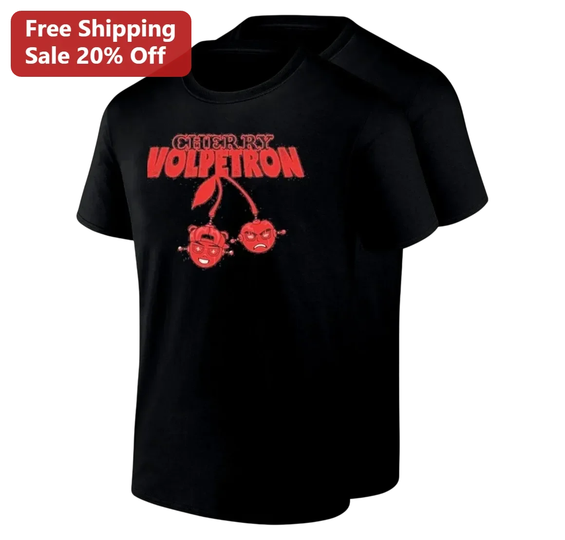Cherry Volpetron Tee, Robot Cherry Graphic Streetwear Shirt, Edgy EDM Rave Music Gift for Fans