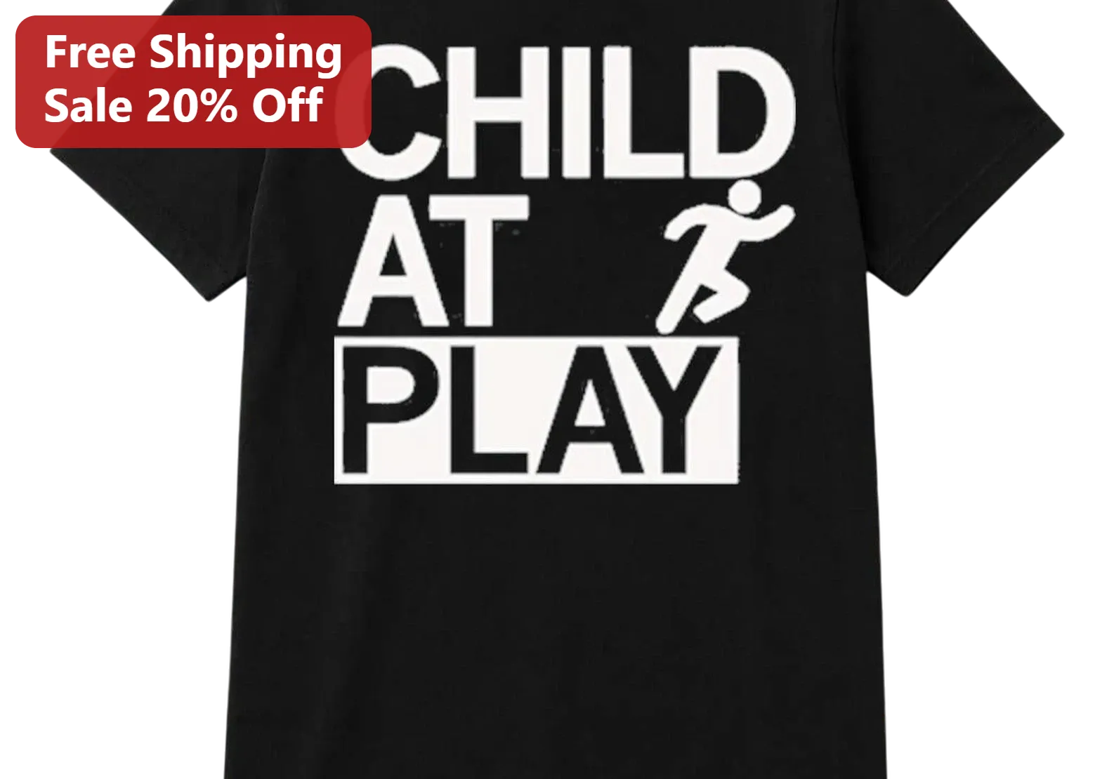 Child At Play Tee Funny Playground Warning Sign Parody Shirt Gift for Parents and Kids