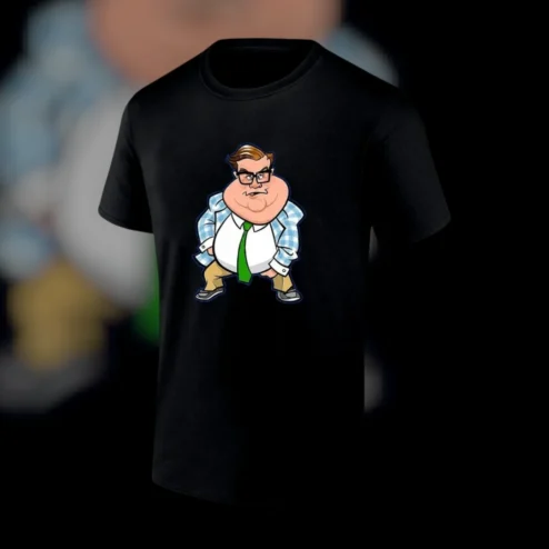 Chris Farley Tee Shirt Matt Foley Cartoon 90s Retro Comedy Graphic Tee