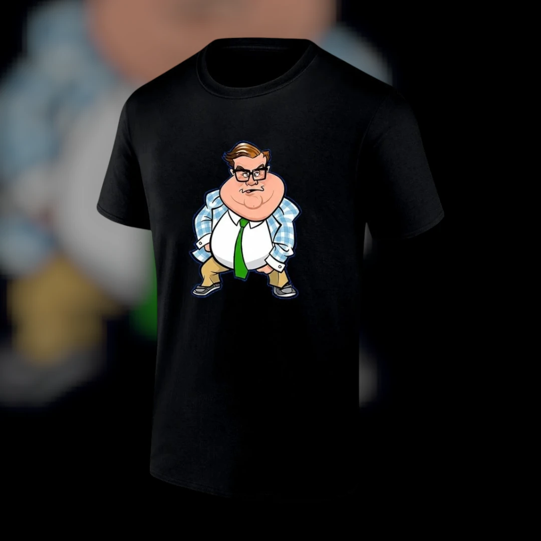 Chris Farley Tee Shirt Matt Foley Cartoon 90s Retro Comedy Graphic Tee
