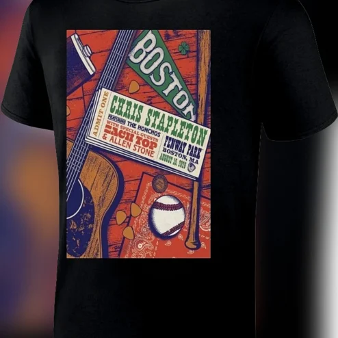 Chris Stapleton Boston Fenway Park 2026 Concert Tee, August 15 Boston MA Music Tour Fan Souvenir Shirt