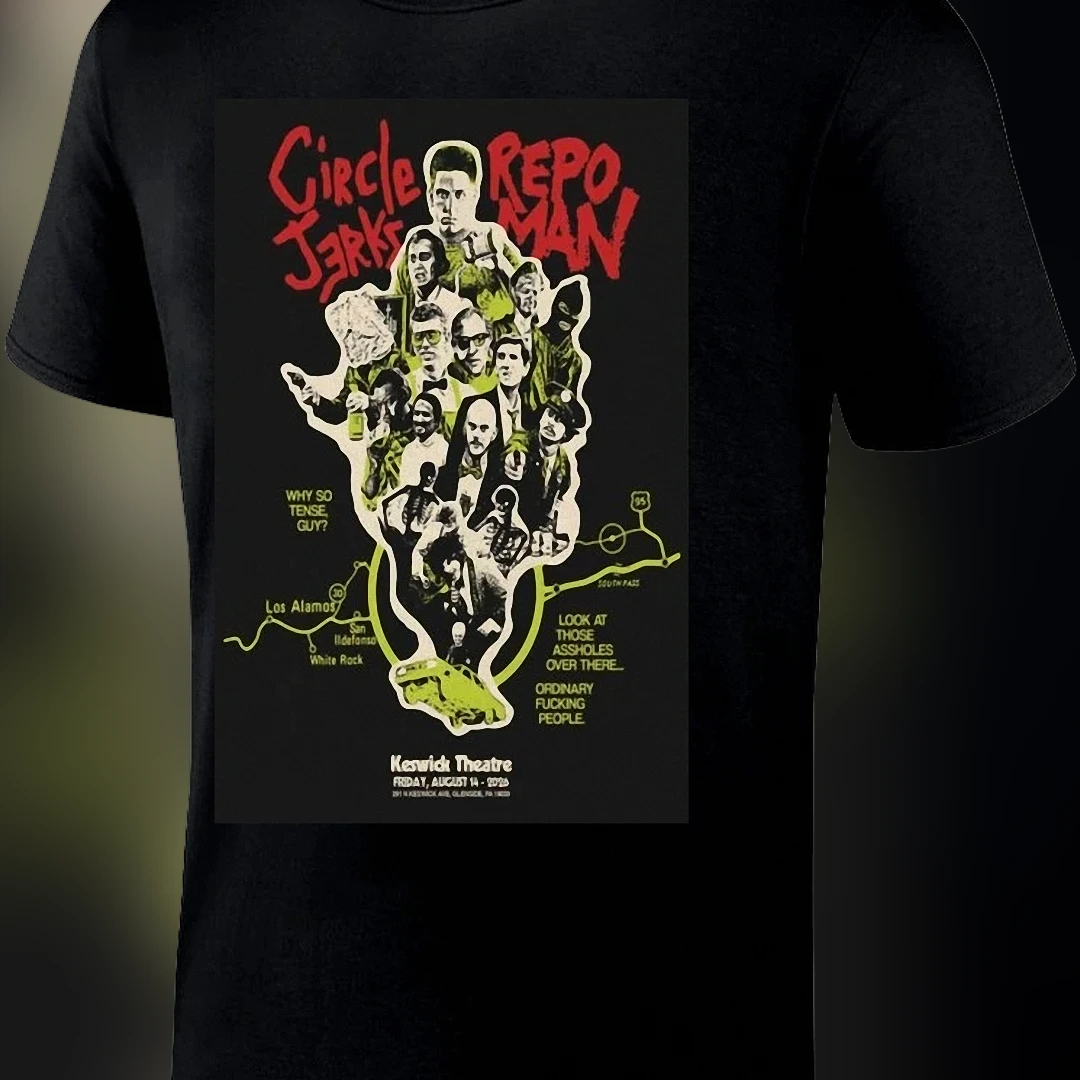 Circle Jerks Repo Man Cult Punk Movie Graphic Tee, Retro Hardcore Band Film Quote Shirt