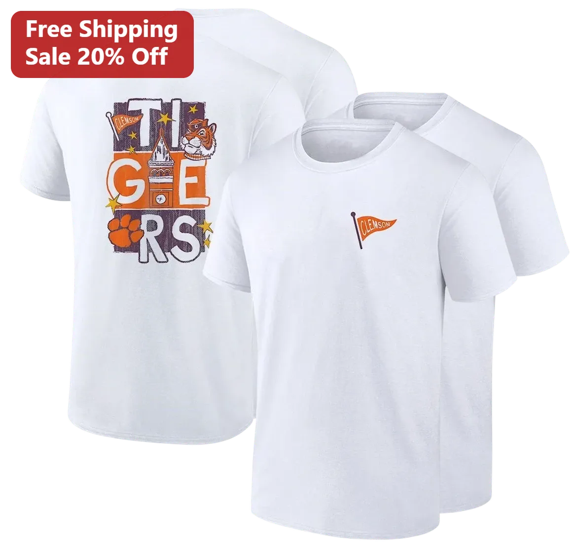 Clemson Tigers Vintage Game Day Tee, Tillman Hall Mascot Graphic College Football Shirt Gift for Fans and Alumni