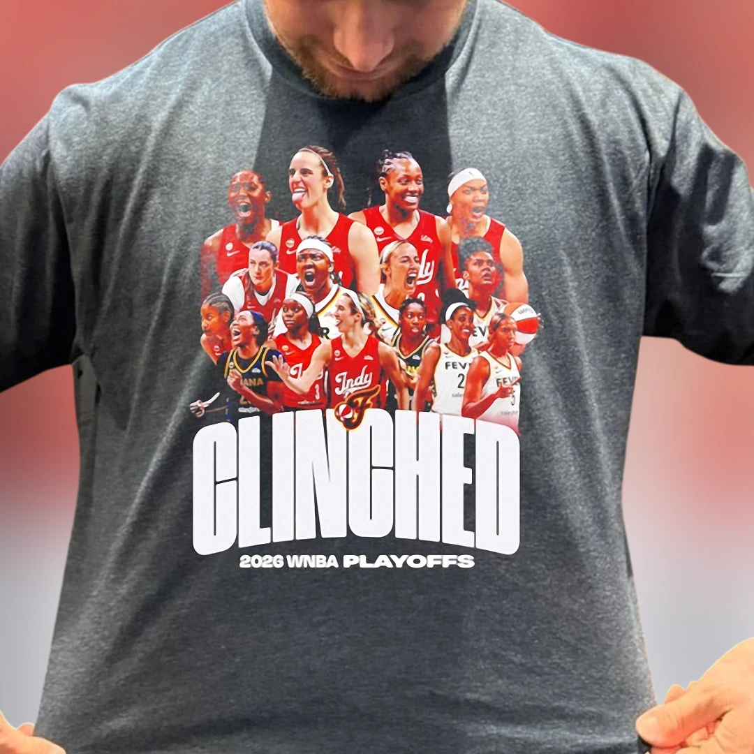 Clinched 2026 WNBA Playoffs Tee, Indiana Fever Basketball Caitlin Clark Graphic Shirt Fan Gift