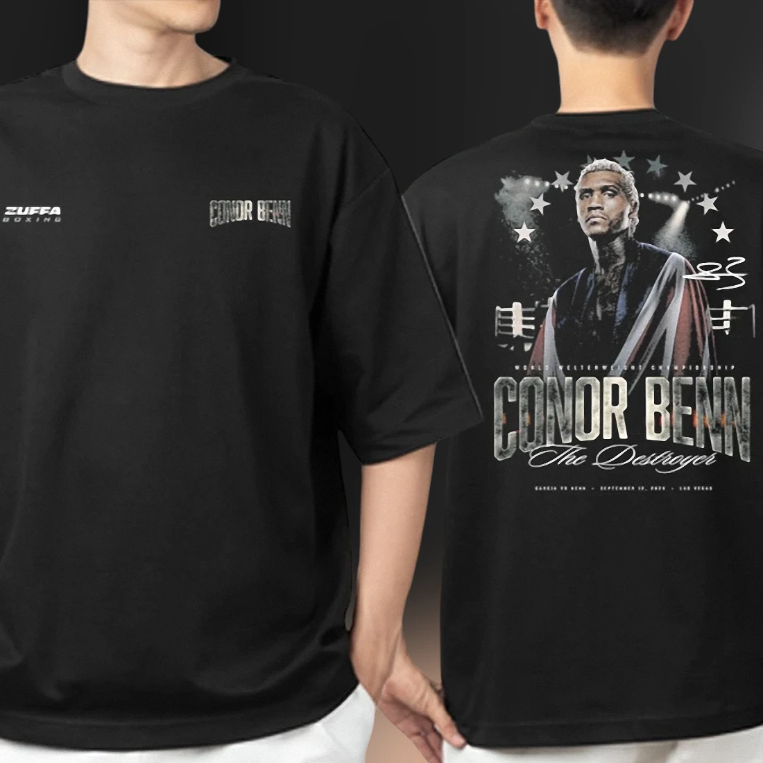 Conor Benn The Destroyer Tee World Welterweight Championship Garcia vs Benn Las Vegas Boxing Shirt