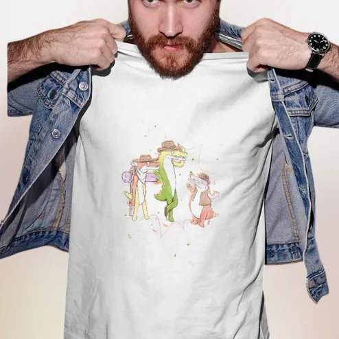 Cowboy Crocodile Graphic Tee, Funny Western Animal Illustration Shirt, Novelty Desert Wild West T-Shirt