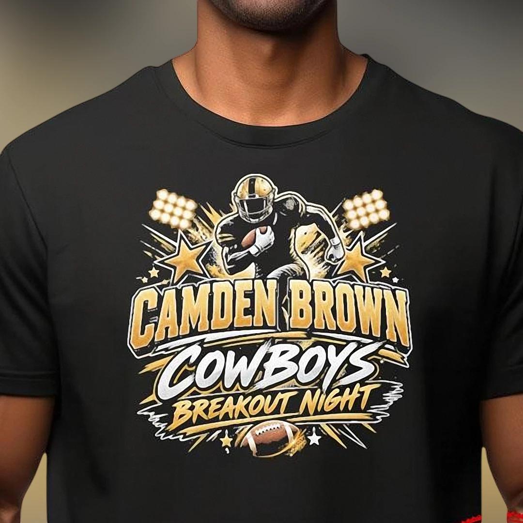 Cowboys Breakout Night Tee, Custom Football Player Graphic T-Shirt, Personalized Sports Game Day Fan Shirt