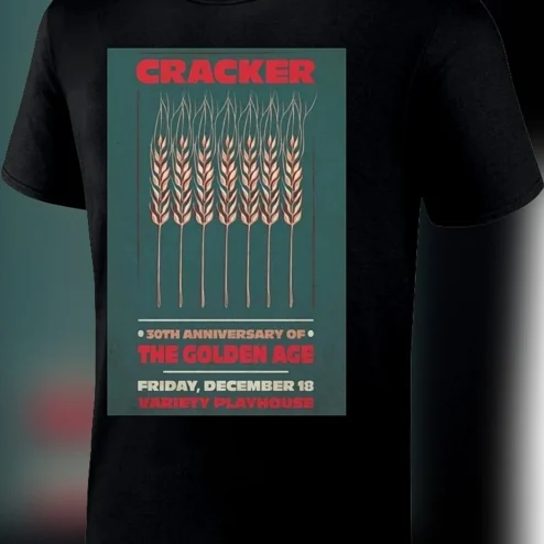 Cracker 30th Anniversary of The Golden Age Tee Variety Playhouse Concert Poster Graphic Shirt