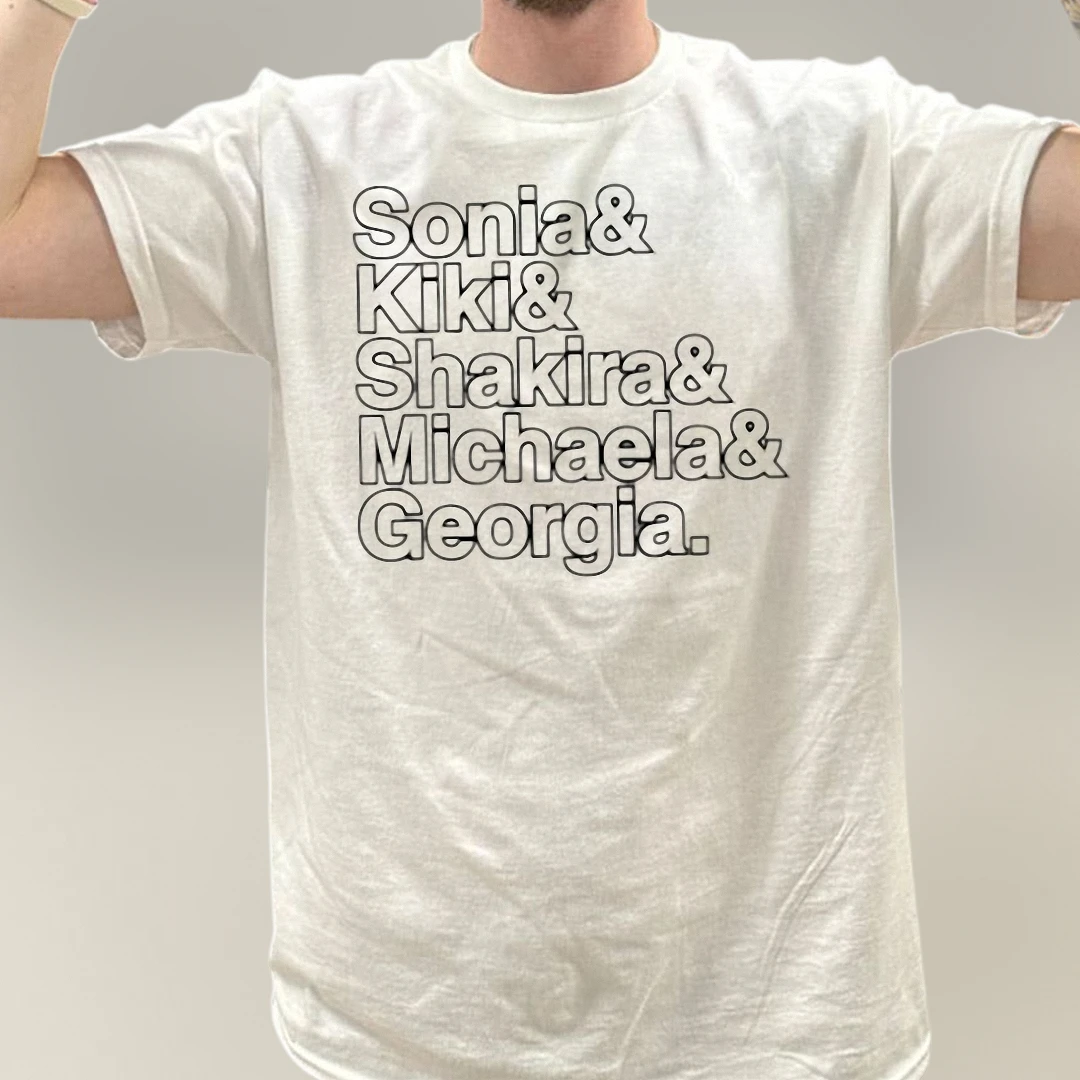 Custom Name List T-Shirt Personalized Typography Tee for Group Gifts