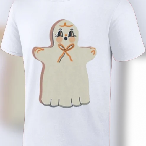 Cute Ghost with Bow Tie Tee Spooky Cute Halloween Coquette Ghost Shirt