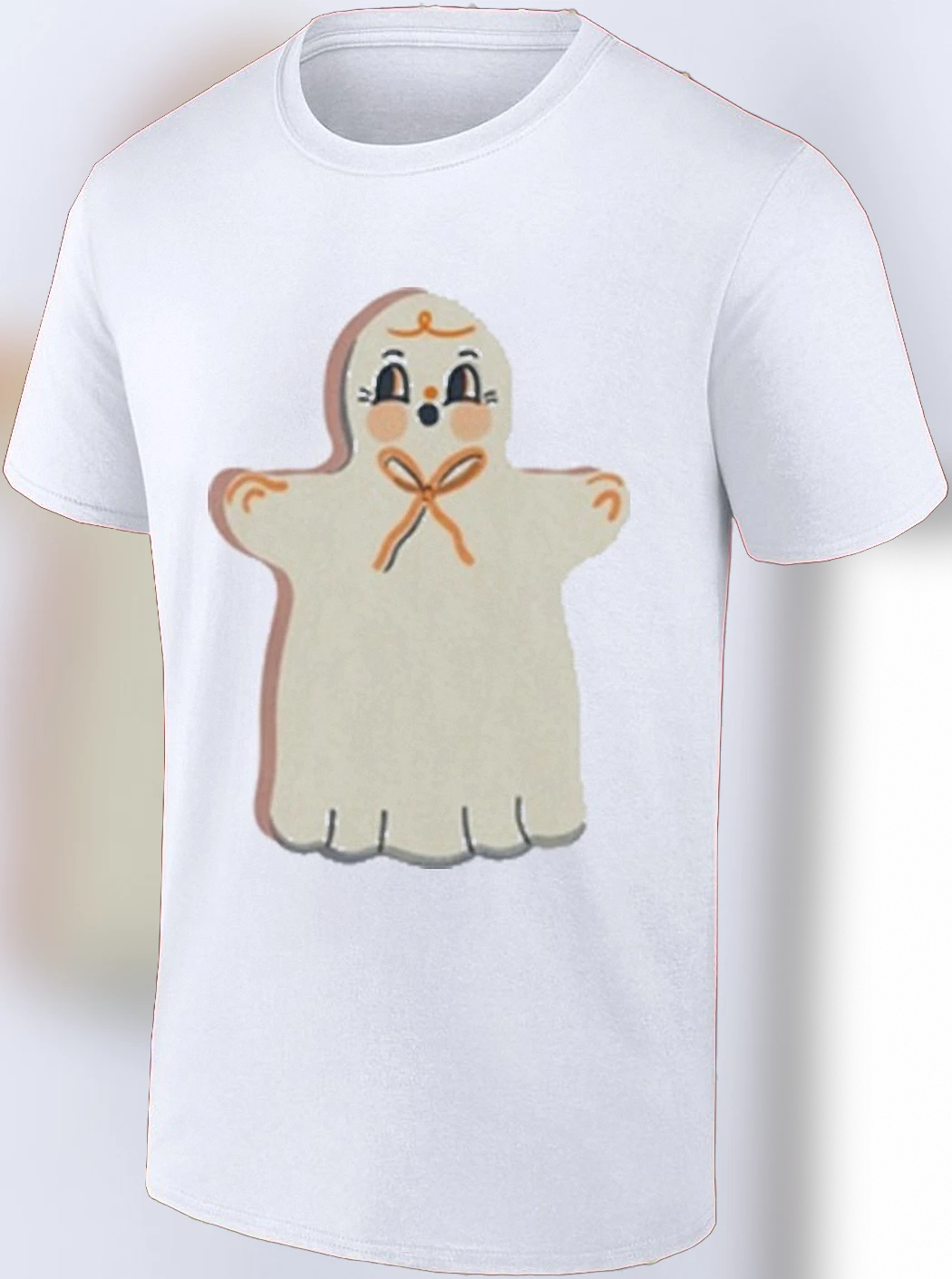 Cute Ghost with Bow Tie Tee Spooky Cute Halloween Coquette Ghost Shirt