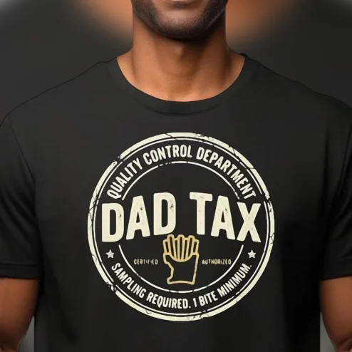 Dad Tax Quality Control Department Tee Funny 1 Bite Minimum Snack Humor Graphic Shirt Gift for Dad