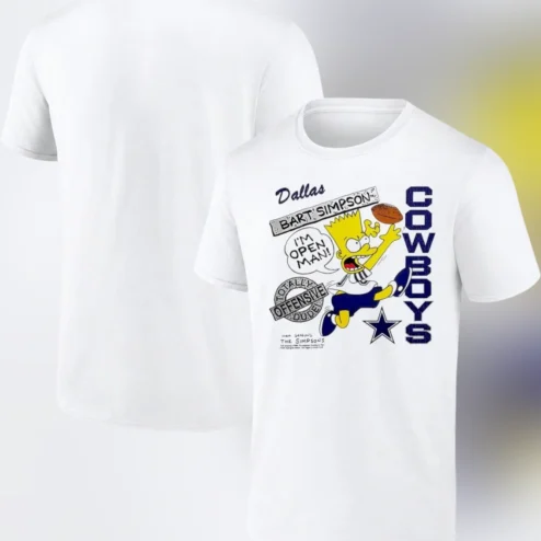 Dallas Cowboys Bart Simpson Tee Im Open Man Vintage Football Graphic Shirt for Fans