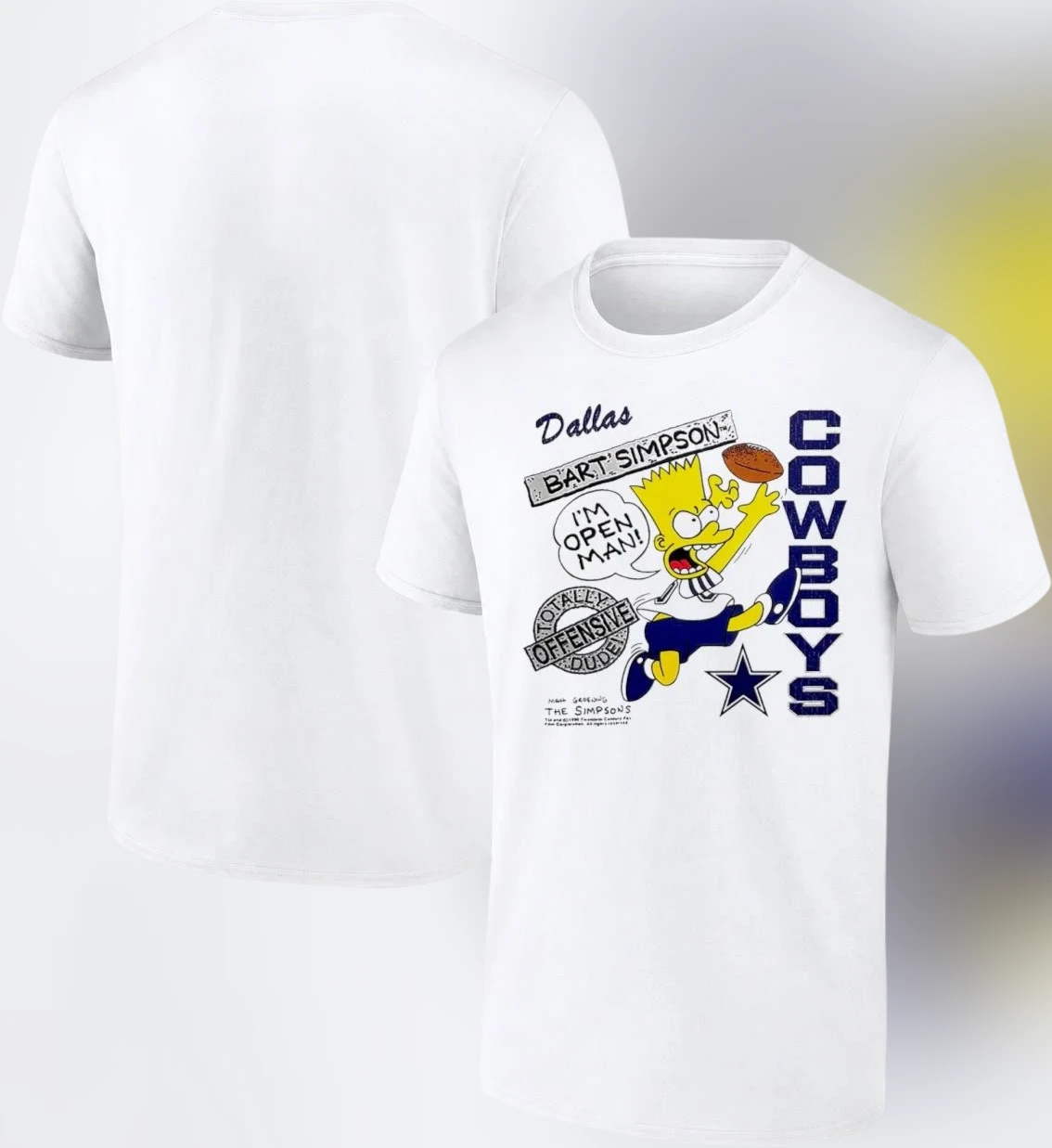 Dallas Cowboys Bart Simpson Tee Im Open Man Vintage Football Graphic Shirt for Fans