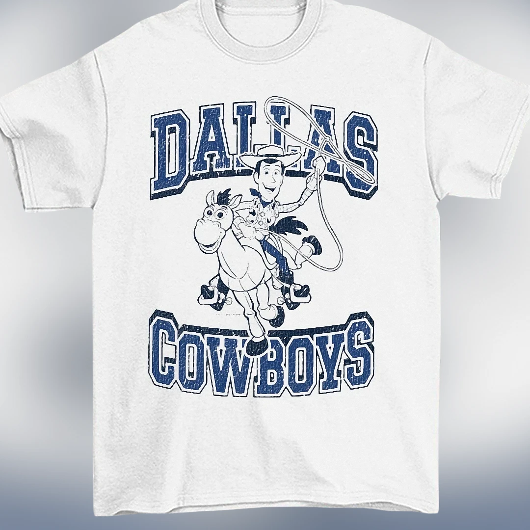 Dallas Cowboys Tee Vintage Woody and Bullseye Retro Throwback Graphic Shirt