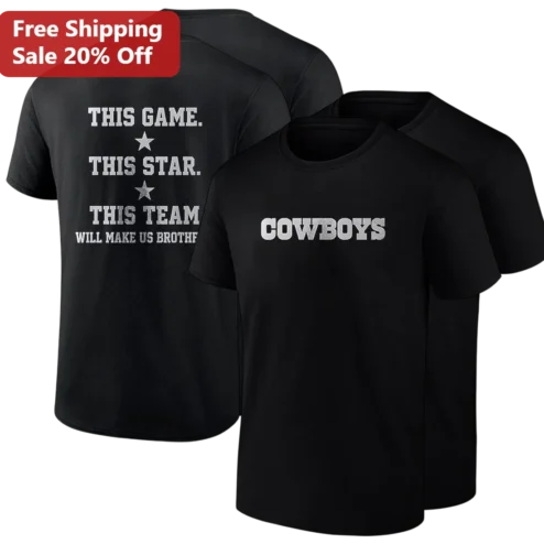 Dallas Football Cowboys Star Team Spirit Slogan Graphic Tee, Game Day Fan Shirt Gift