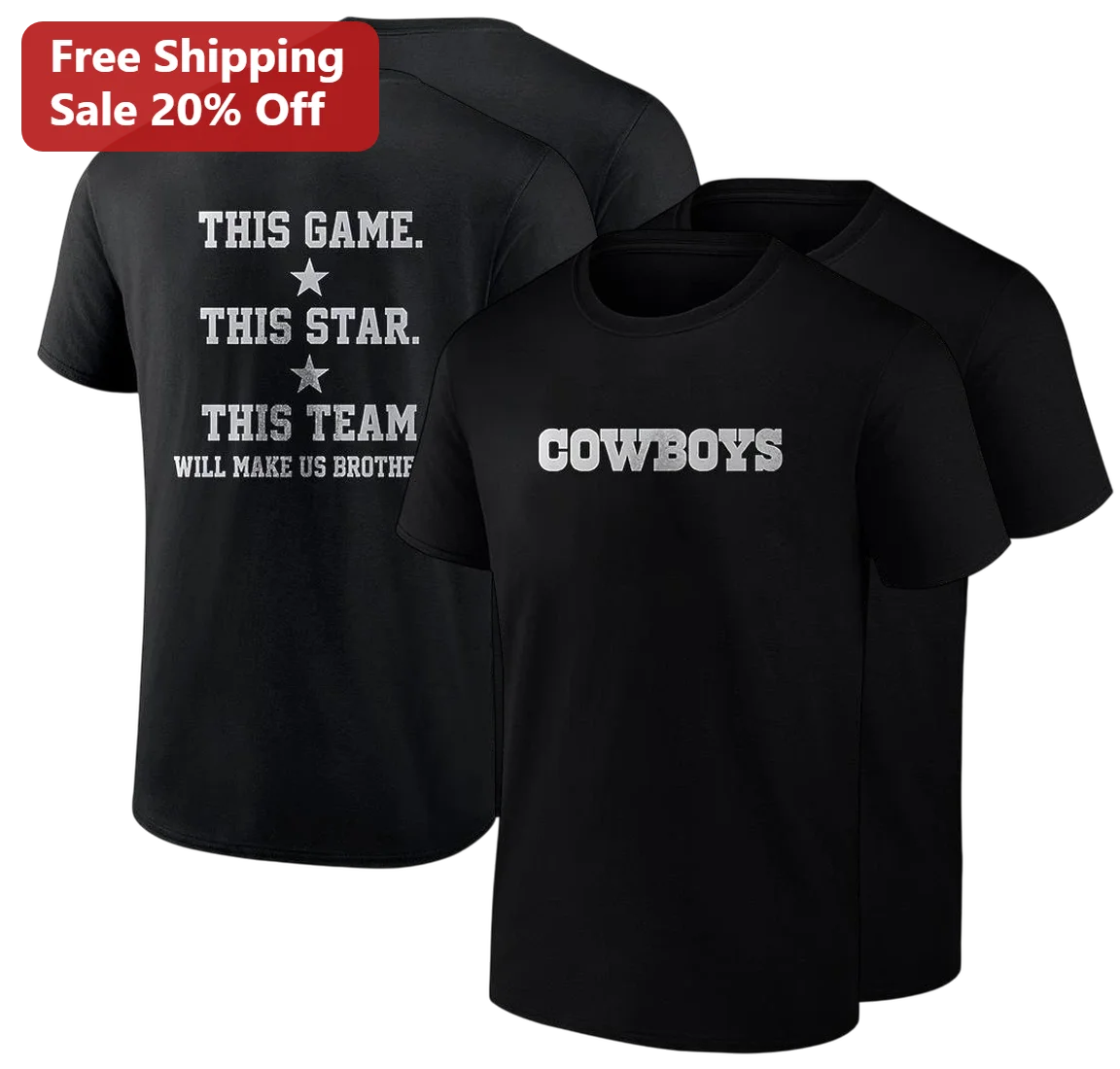 Dallas Football Cowboys Star Team Spirit Slogan Graphic Tee, Game Day Fan Shirt Gift