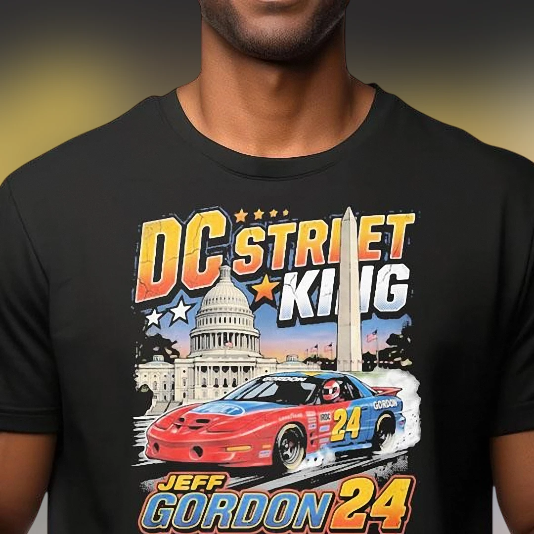 DC Street King Jeff Gordon 24 Tee Vintage Retro Racing Car Graphic T-Shirt for Fans