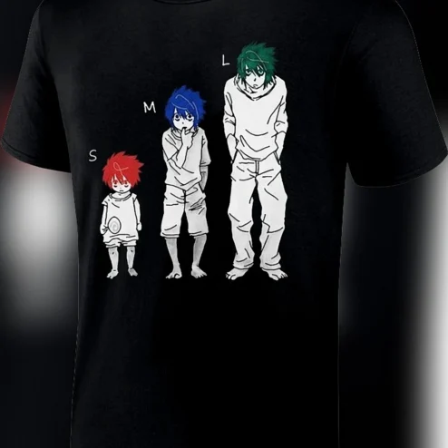 Death Note L Lawliet Evolution S M L Graphic Tee, Funny Anime Fan T-Shirt Gift