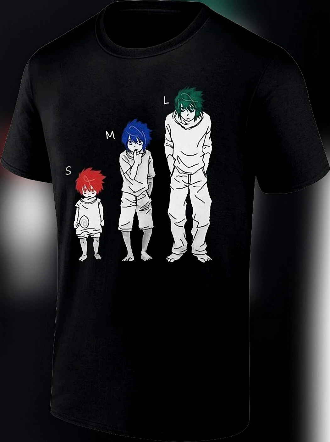Death Note L Lawliet Evolution S M L Graphic Tee, Funny Anime Fan T-Shirt Gift