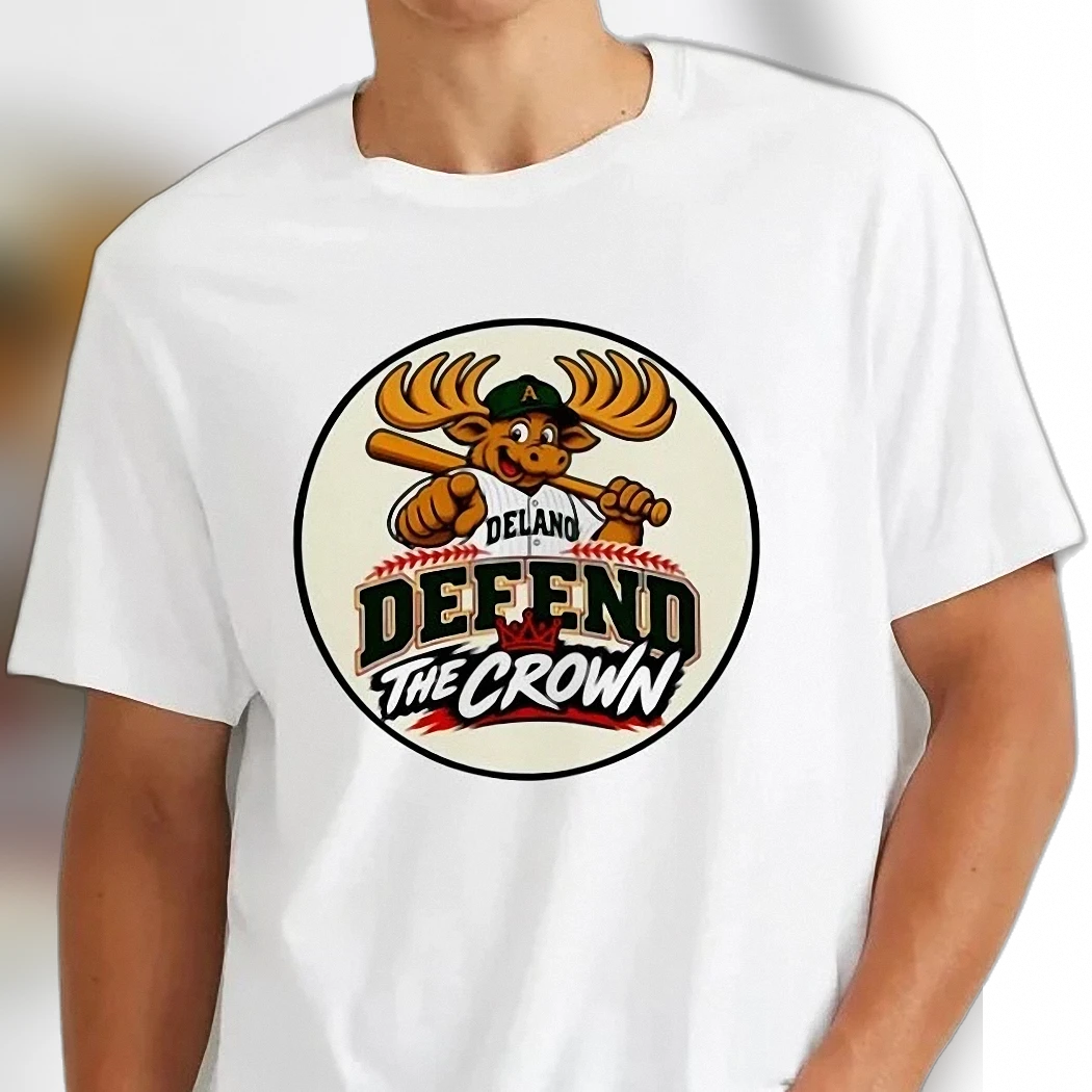 Defend The Crown Baseball Mascot Tee Custom Name Moose Sports Graphic T-Shirt