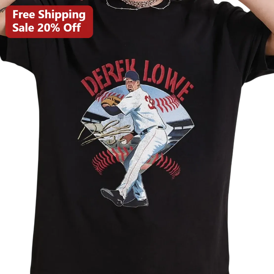 Derek Lowe Tee Vintage Baseball Pitcher Retro Graphic Shirt Gift for Boston Red Sox Fans