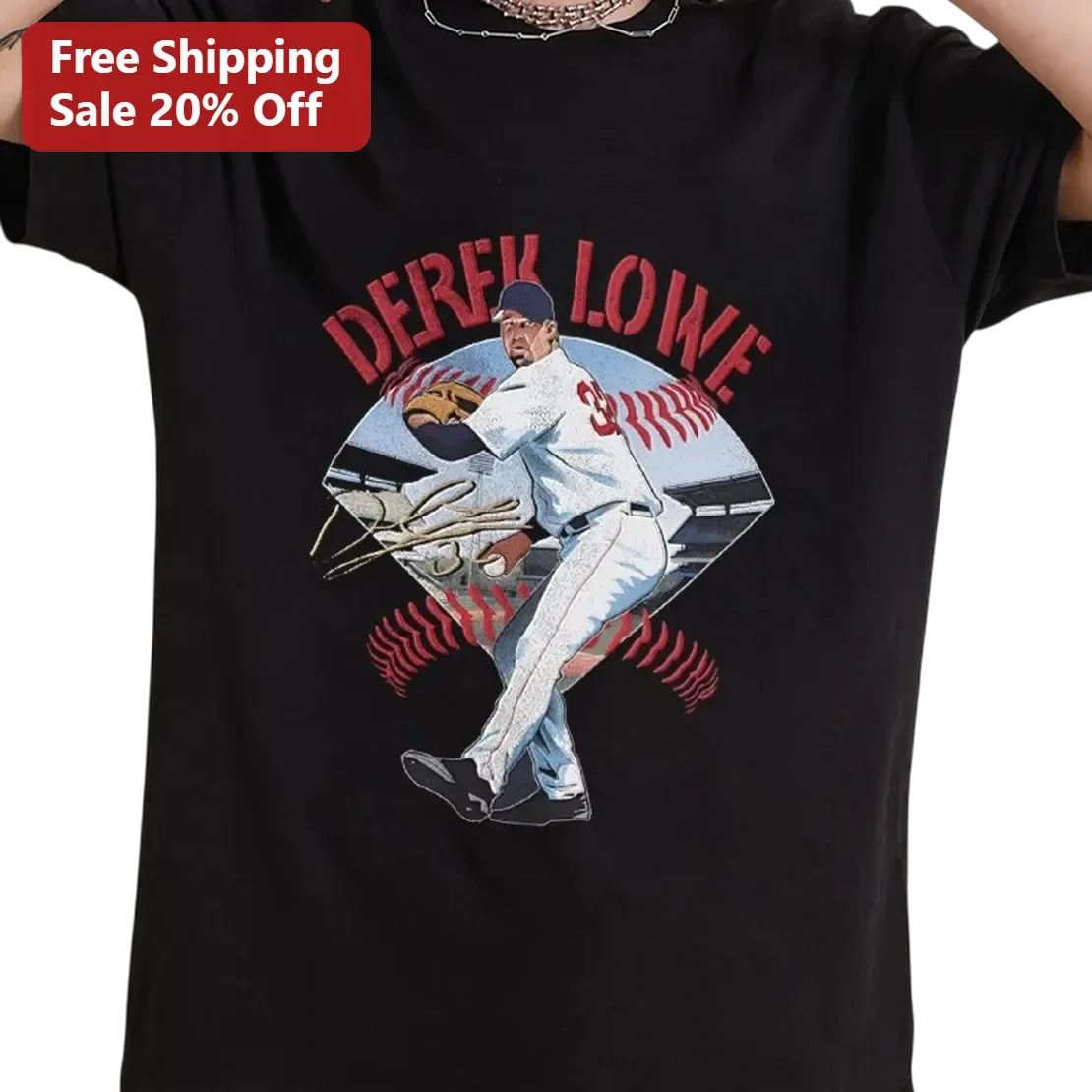 Derek Lowe Tee Vintage Boston Red Sox Pitcher Baseball Signature Gift for Fans