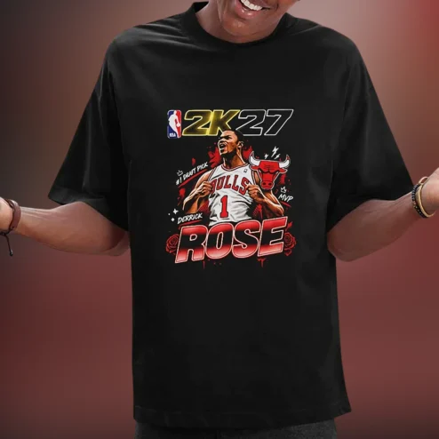 Derrick Rose 2K27 MVP #1 Draft Pick Tee, Retro Chicago Basketball Fan Tribute Graphic Shirt