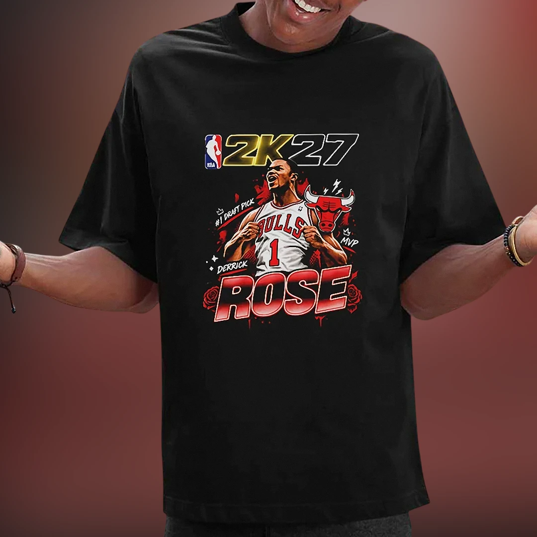 Derrick Rose 2K27 MVP #1 Draft Pick Tee, Retro Chicago Basketball Fan Tribute Graphic Shirt