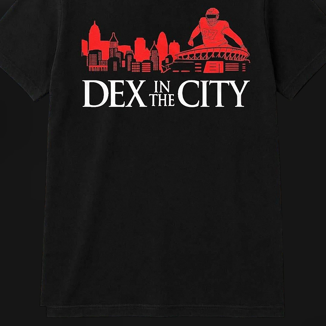 Dex In The City Dexter Lawrence Football Tee, Skyline Graphic Sports Shirt for Fans