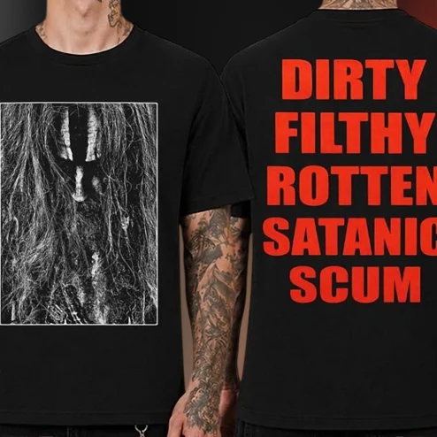 Dirty Filthy Rotten Satanic Scum Tee Dark Metal Horror Graphic Shirt