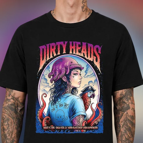 Dirty Heads Chula Vista CA 2026 Concert Tee, North Island Credit Union Amphitheatre Band Graphic Shirt